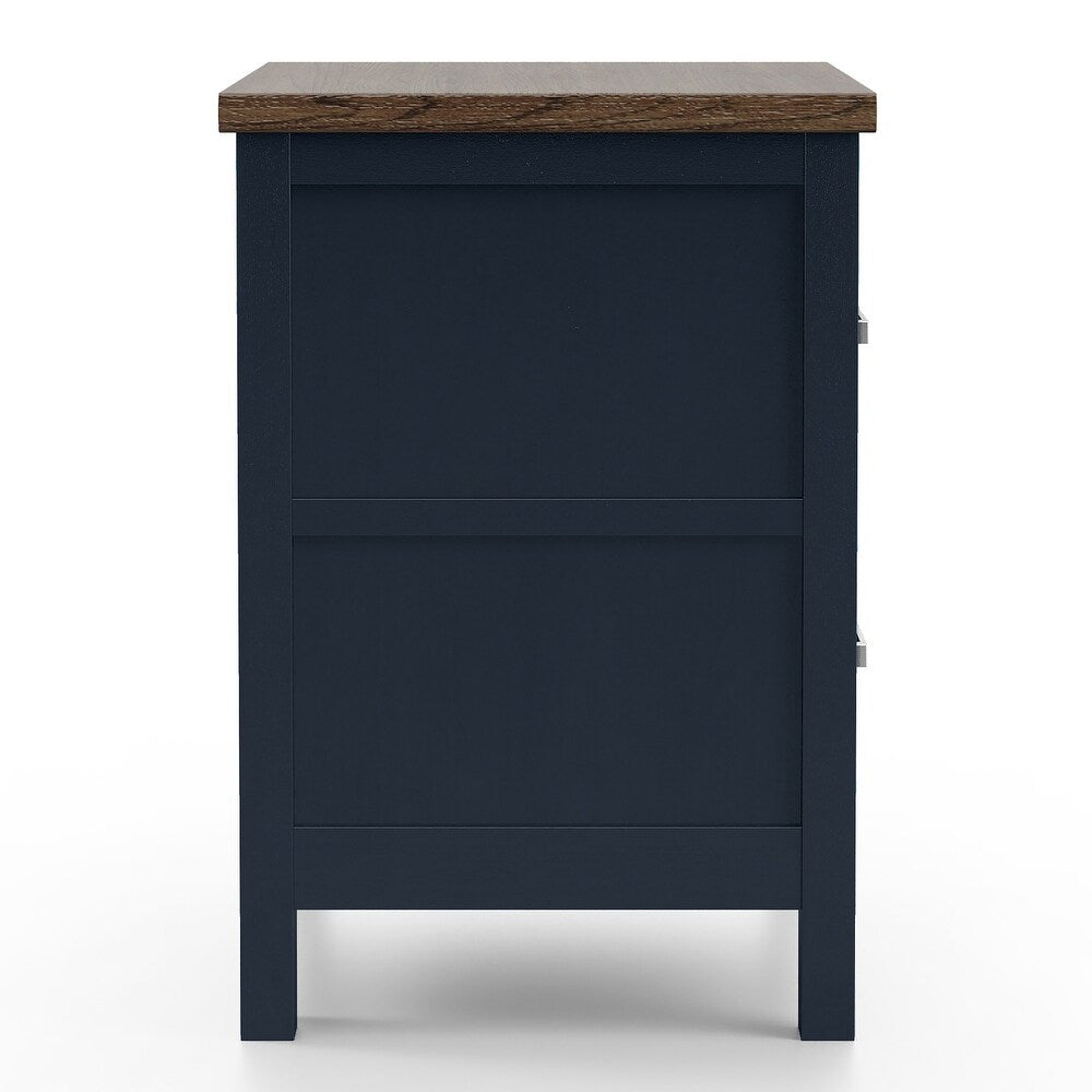 Modern Farmhouse Style Nightstand with Dovetail Drawers - Two-Tone