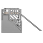 Loft Stairway Bed with Drawers and Convertible Ladder - Twin