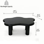 Cloud Shaped Coffee Table with 4 Round Legs - White, Black, or Light Brown