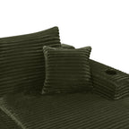 134" Cloud Sectional Sofa with U-Shape Chaise and Cup Holders - Green
