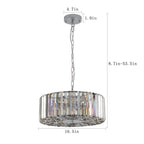 17' Chrome Crystal Pendant Chandelier with Adjustable Height - Transparent