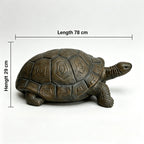 Realistic Tortoise Figurine with Weather-Resistant Resin - Brown
