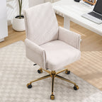 Ergonomic Mid-Back Office Chair with Striped Fabric and Lumbar Support - Multiple Colors