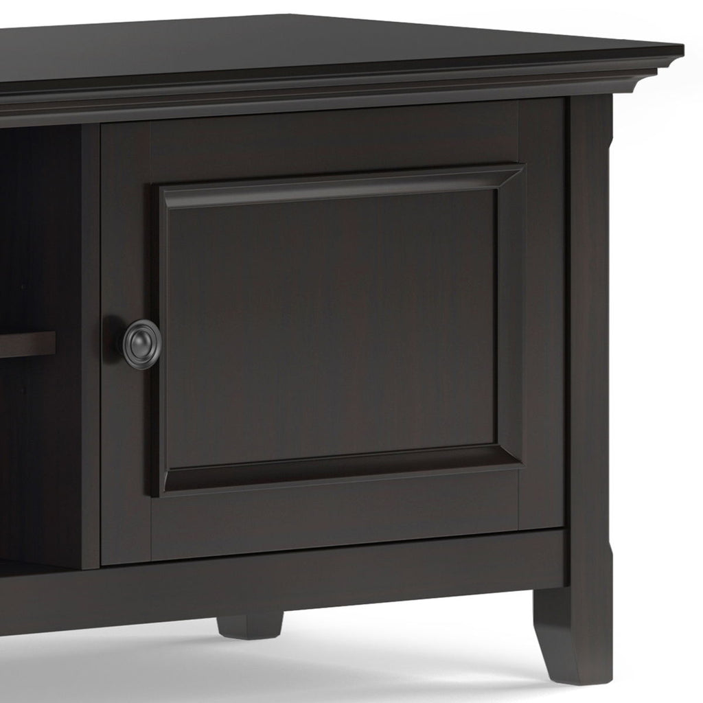Low TV Media Stand with Adjustable Shelf - Hickory Brown