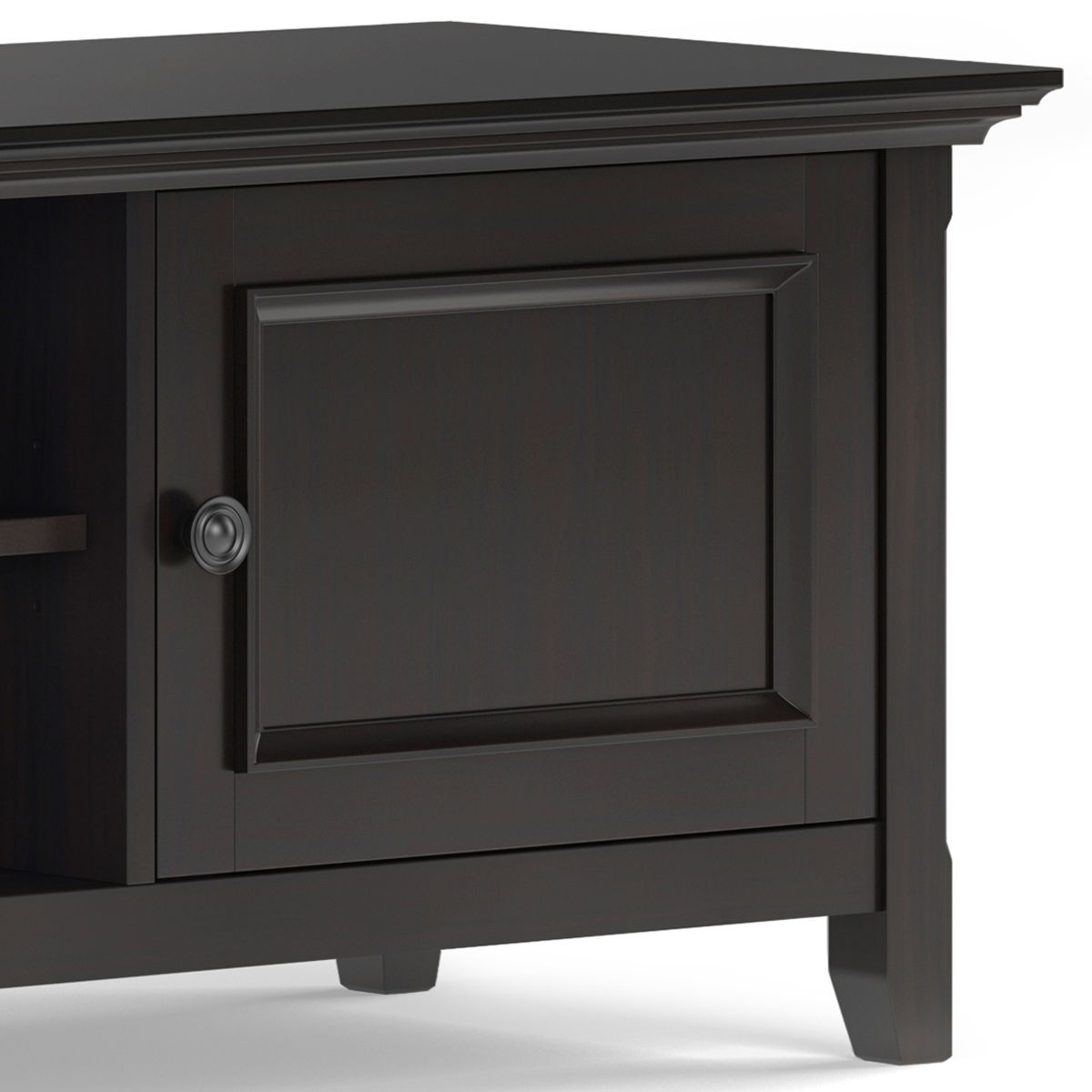 Low TV Media Stand with Adjustable Shelf - Hickory Brown