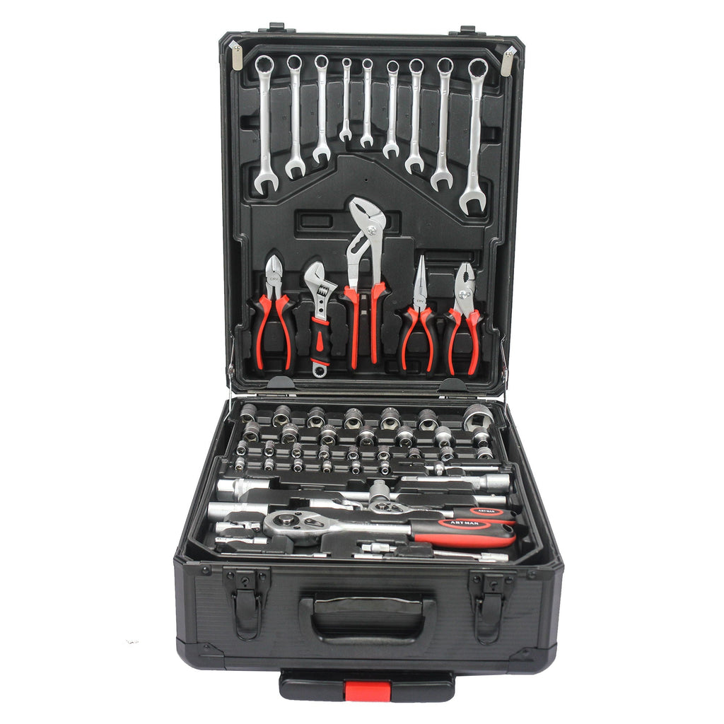 899 Piece Home Repair Tool Set with Rolling Toolbox - Pearl Silver or Black