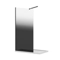 Gradient Shower Door with Handle - Matte Black Finish, Tempered Glass