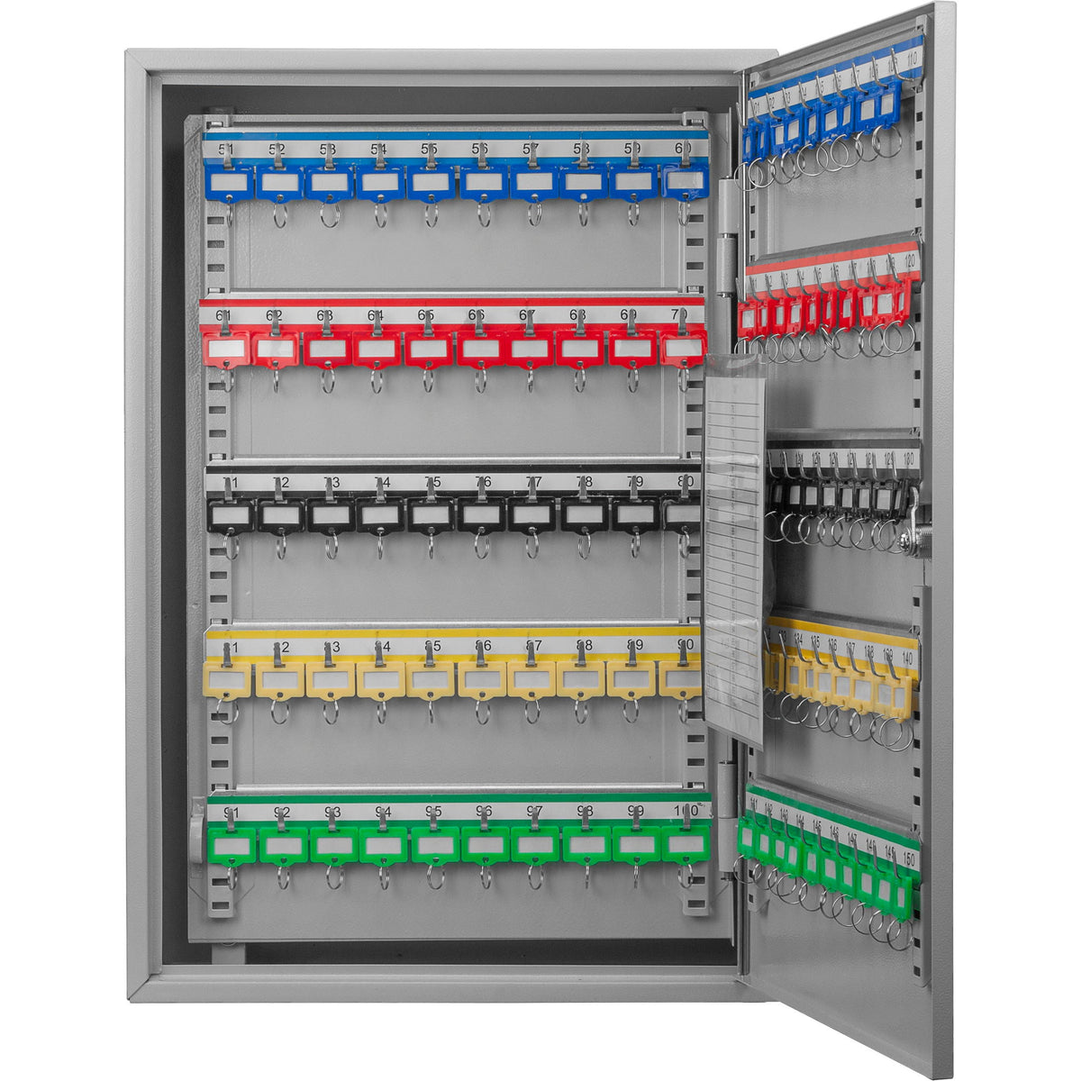 Adjustable Key Cabinet with Lock - Multiple Sizes, Gray or Black