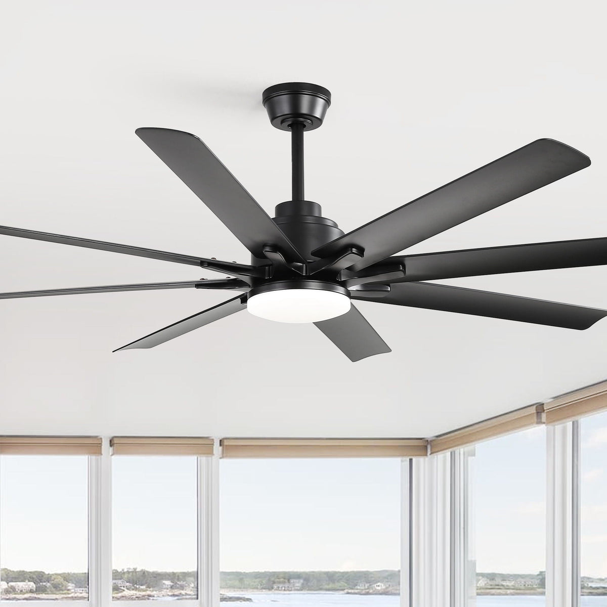 Smart Ceiling Fan With 8 Blades, Voice Remote Control, 6 Wind Speeds