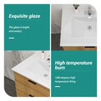 Premium Rectangular Vanity Top with Single Faucet Hole and Overflow - White