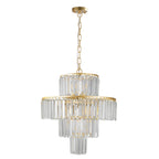 20' Modern Crystal Chandelier with 4-Tier Design - Gold