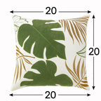 Autumn Vibes Leaf Accent Pillow with Soft Texture - Green, Dark Gray, Light Blue, Yellow, Orange