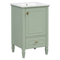 Retro Bathroom Vanity With Sink with Soft-Closing Doors - Green or Dark Gray