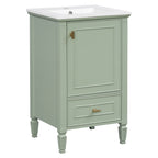 Retro Bathroom Vanity With Sink with Soft-Closing Doors - Green or Dark Gray