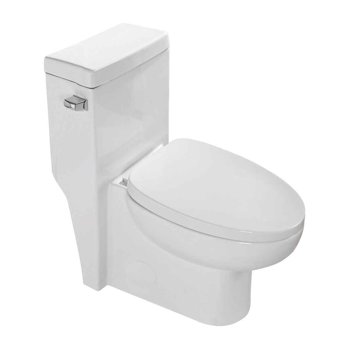 Modern Ceramic 1 Piece Toilet with Soft Closing Seat - White