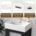 Bathroom Vanity with Ceramic Sink and Ample Storage - Blue, Green, or Black