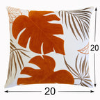 Autumn Vibes Leaf Accent Pillow with Soft Texture - Green, Dark Gray, Light Blue, Yellow, Orange