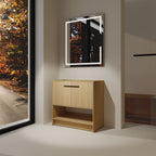 Modern Freestanding Bathroom Vanity with 2 Doors - Light or Dark Brown