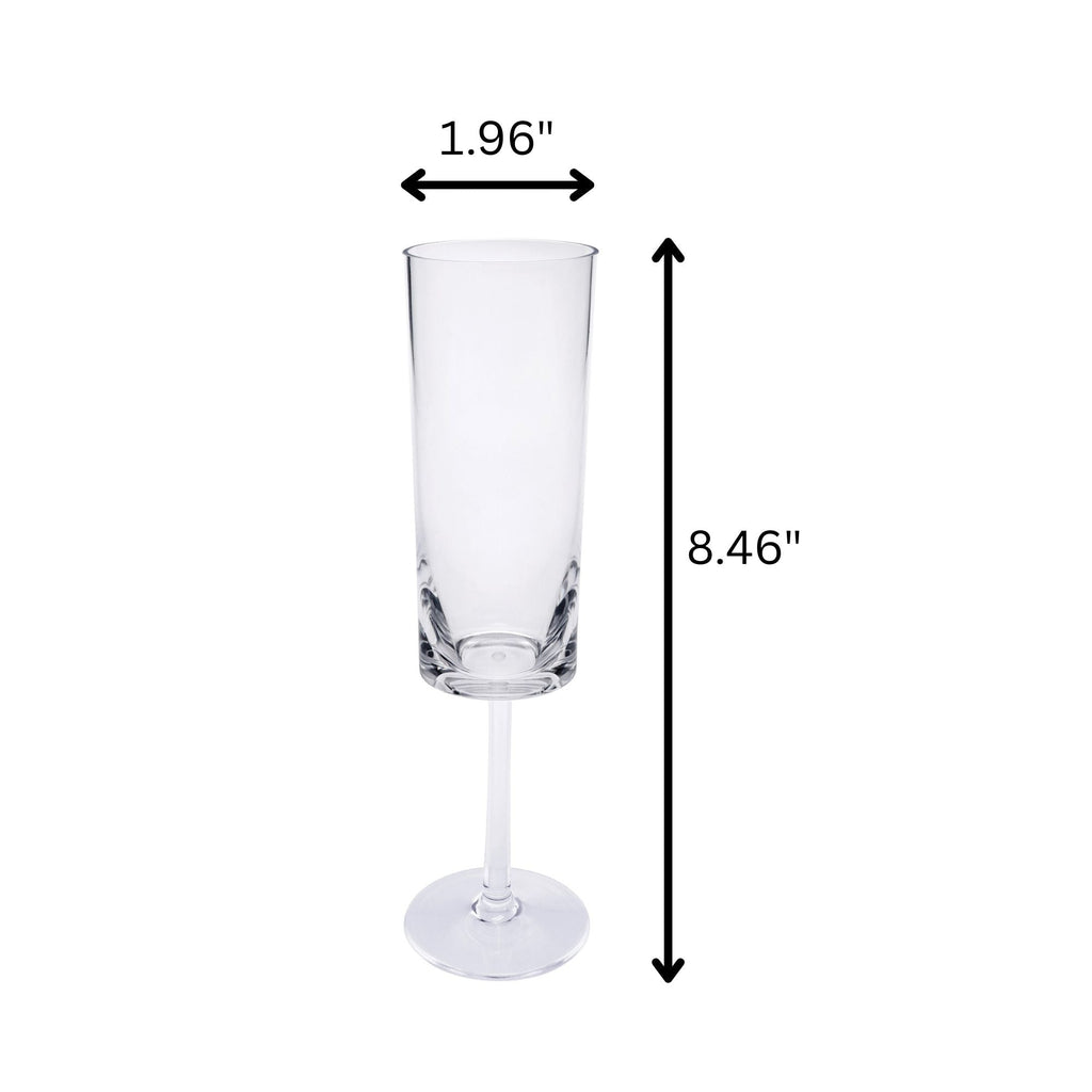 Oval Halo Acrylic Champagne Flutes with Unbreakable Design - Blue or White