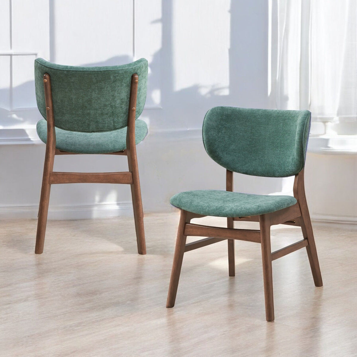 Bevis Side Chair Set with Padded Cushion - Blue or Dark Green
