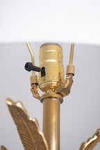 Gold Leaf Table Lamp with Marble Base - Gold