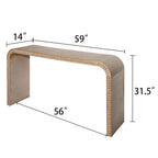 Waterfall Console Table with Seamless Curved Design - Light Brown, White, Black