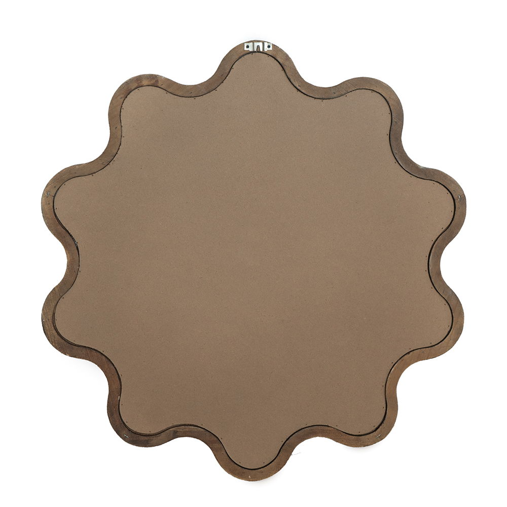 Wooden Accent Mirror With Unique Frame - Brown