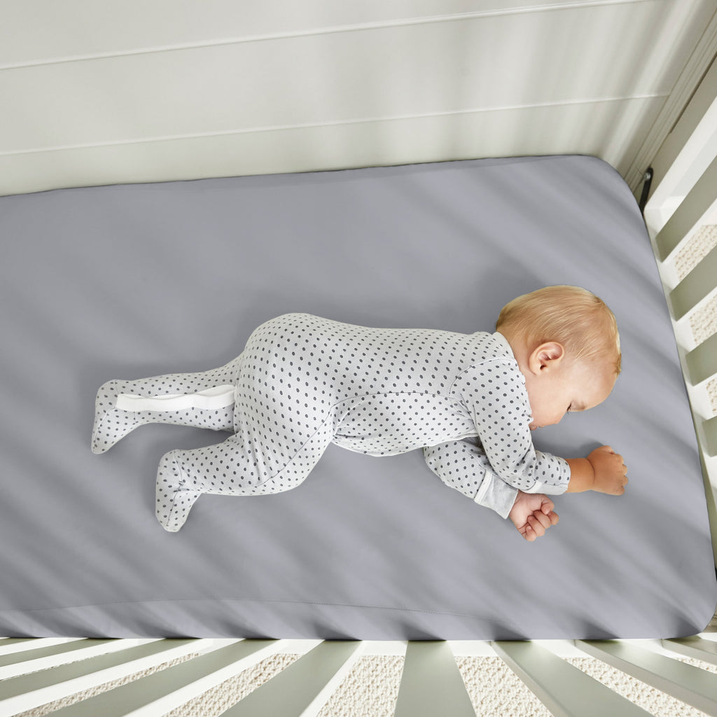 Dri-Tec Moisture-Wicking Crib Sheet - Light Gray