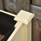 Raised Wooden Planter Box with Lockable Wheels - Natural
