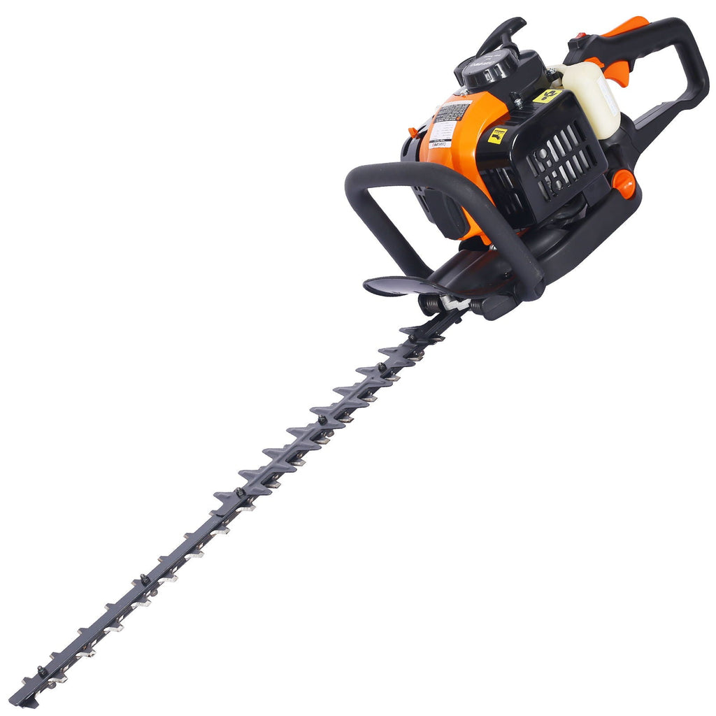 26Cc Gas Powered Hedge Trimmer with Double Sided Blade and Recoil Start - Orange
