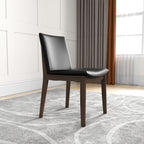 Mid-Century Modern Solid Wood Dining Chair Set with Fabric Upholstery - Multiple Colors