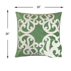 Vintage Vine Pillow Covers with Hidden Zipper - Green