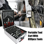 899 Piece Home Repair Tool Set with Rolling Toolbox - Pearl Silver or Black