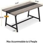 Modern Rectangular Conference Table for 6-8 People with Durable Frame - Dark Gray or Dark Brown