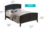 Elegant Panel Bed with Real Wood Veneers - Multiple Colors