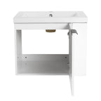 Modern Bathroom Vanity with Side Storage - Light Brown or White