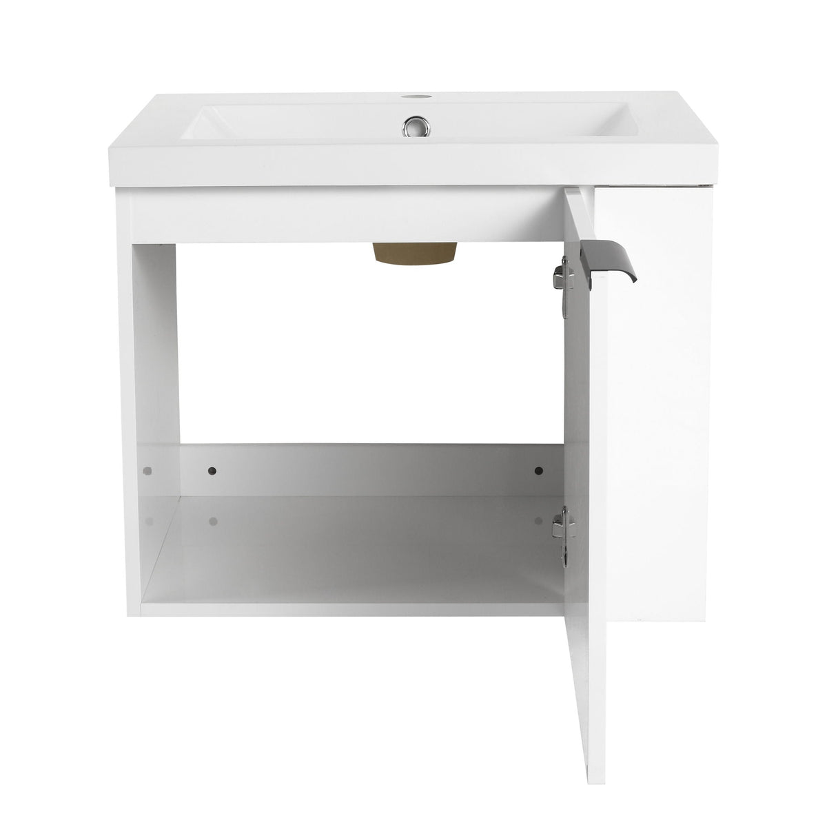 Modern Bathroom Vanity with Side Storage - Light Brown or White
