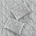 7 Piece Tufted Comforter Set Grey Queen