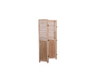 Light Brown Panel Folding Room Divider with Metal Hinges - Solid Wood