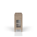 Buffet with Glass Cabinet Doors and Power Ready Feature - Sand