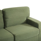 U-Shaped Upholstered Sectional Sofa with Movable Ottoman