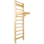 Natural Swedish Ladder Stall Bars Set for Physical Therapy & Gymnastics with High Weight Capacity