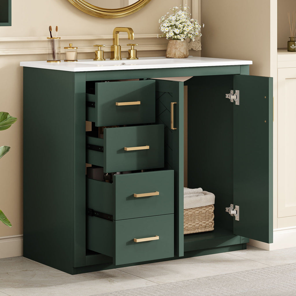 Bathroom Vanity With Sink Combo, Storage Cabinet, Freestanding Set