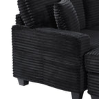 U-Shaped Upholstered Sectional Sofa with Movable Ottoman