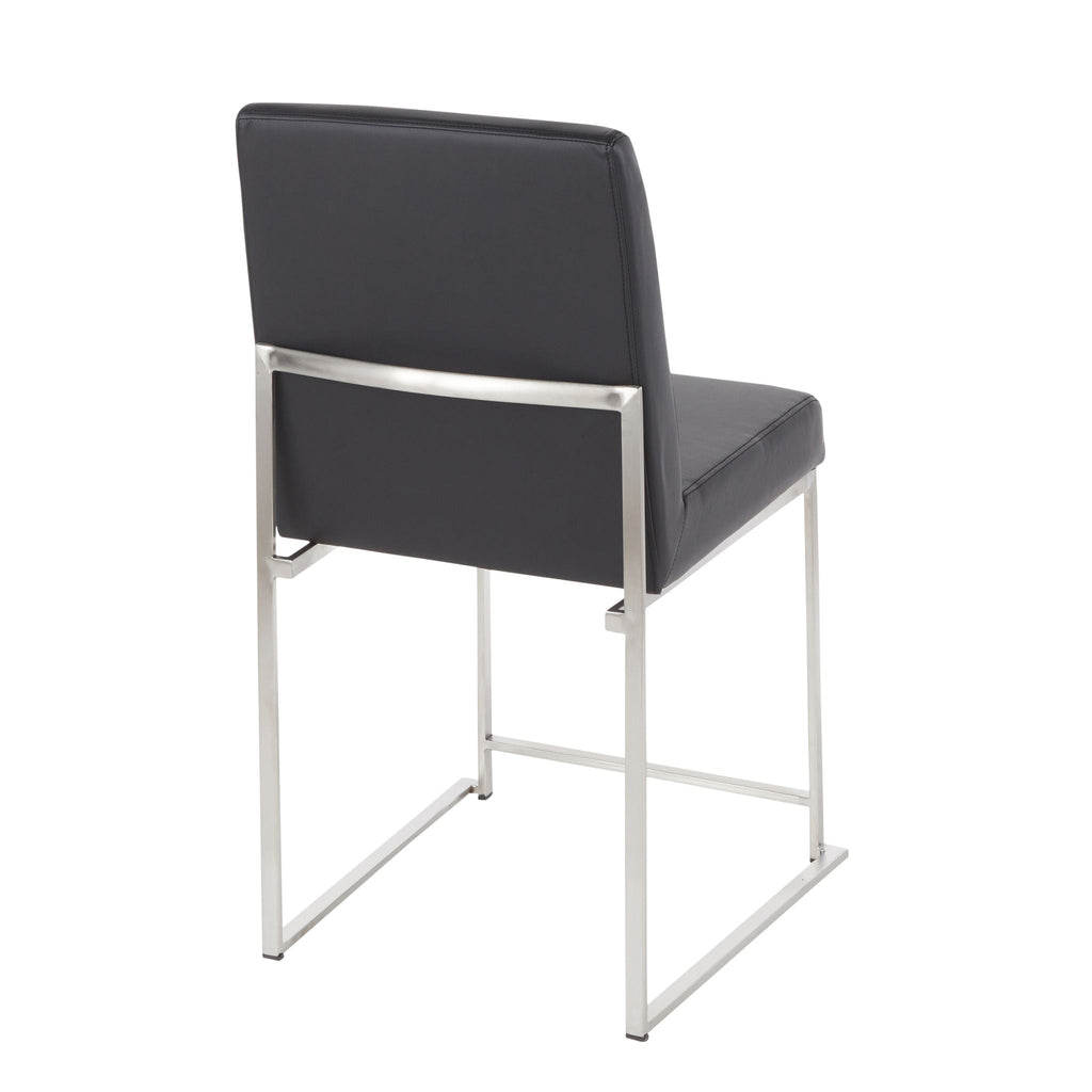 Fuji Contemporary High Back Dining Chair Set with Upholstered Seat - Multiple Colors