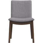 Mid-Century Modern Solid Wood Dining Chair Set with Fabric Upholstery - Multiple Colors