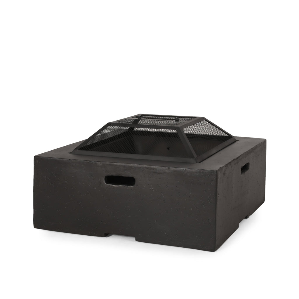 Outdoor 29" Square Wood-Burning Fire Pit