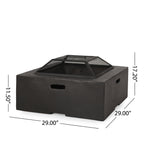 Outdoor 29" Square Wood-Burning Fire Pit