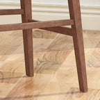 Mid-Century Modern Bar Chair Set with Rubberwood Frame - Charcoal
