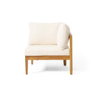 Brooklyn 3-Pieces Patio Conversation Set with Acacia Wood - Teak & Beige